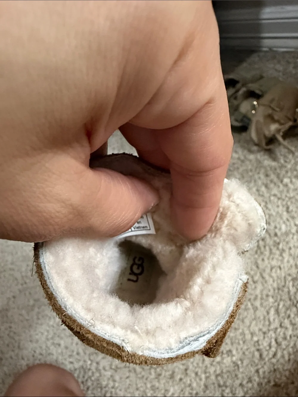 UGG baby Chestnut/Tan Shearling-Lined Suede Boot